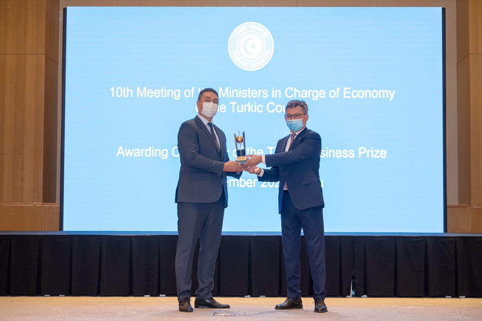 Within the framework of the 10th  meeting of the Ministers of Economy of the member states of the Turkic  Council, Aktobe Rail and Section Works LLP receives an award in the  nomination of the Business Award of the Turkic Council, for investment  contribution